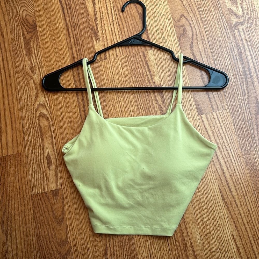 light green tank top w built in bra